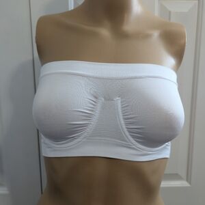 Rhonda Shear Angel Seamless Bandeau Bra * White And Tan Size XS 2 - Pack